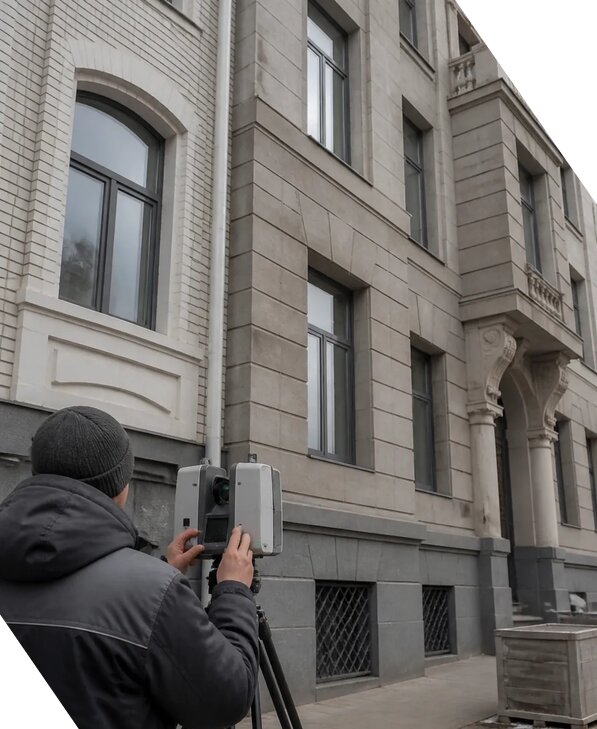 Лазерное сканирование фасадов зданий для обследования в Валуйках
